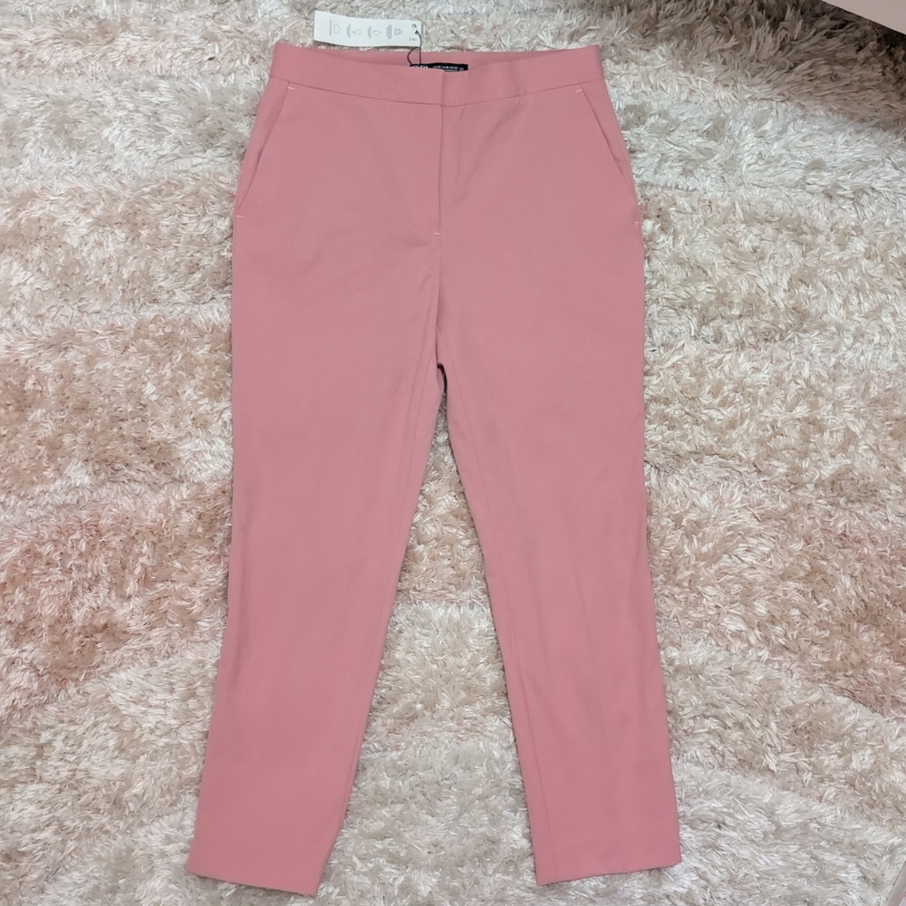 Zara Pink Straight Leg Pants Slacks Size 6